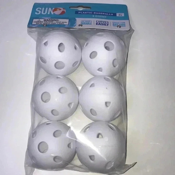 6 Pack Bring on the Sun Plastic Baseballs New in Package - Picture 1 of 2
